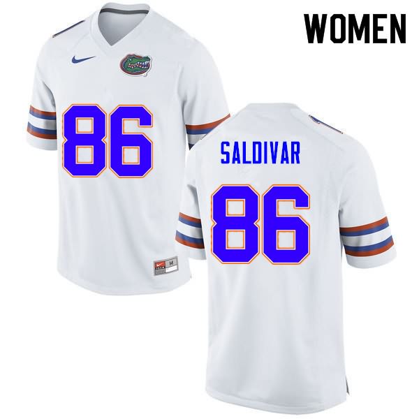 Women's NCAA Florida Gators Andres Saldivar #86 Stitched Authentic Nike White College Football Jersey UYP7465AA